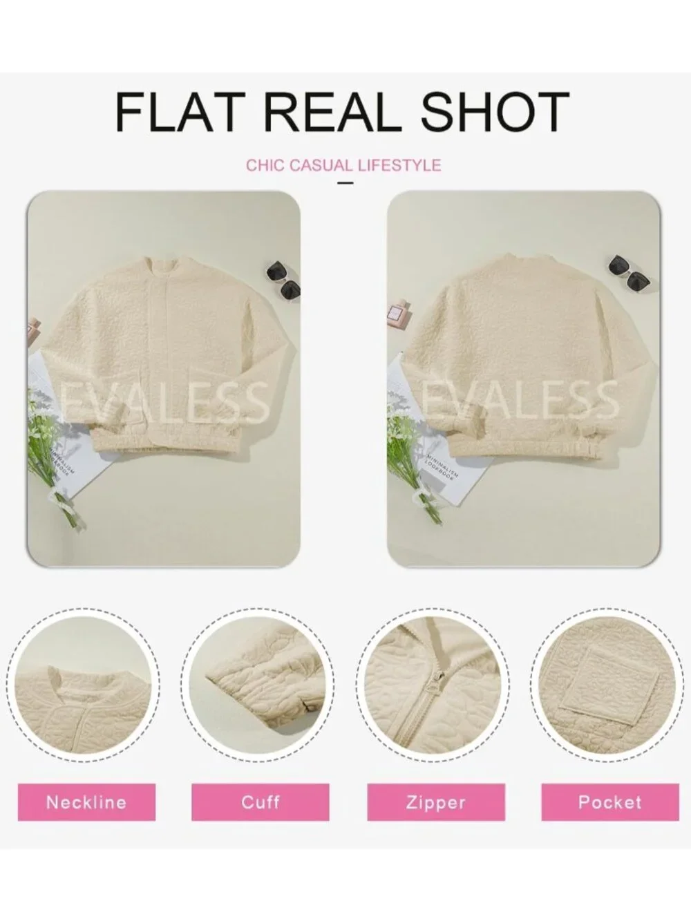 Women's Apricot Lightweight Stand Collar Long Sleeve Outerwear Bomber Jacket